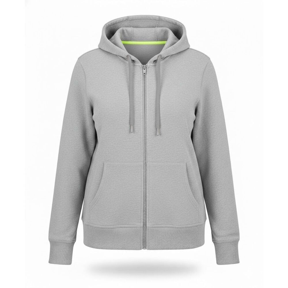 #711. Ideology NWT CURVY Zinc Heather Relaxed Full-Zip Fleece Hoodie